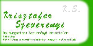 krisztofer szeverenyi business card